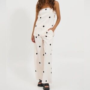 Bronze Snake Romy Polka Dot Wide Leg Pant Set Size Small